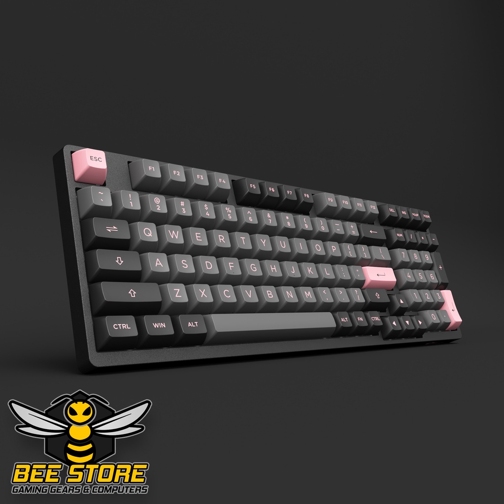 Bàn phím cơ AKKO 3098 Black Pink - Công nghệ Hotswap - Foam tiêu âm - Hàng chính hãng bảo hành 12 tháng