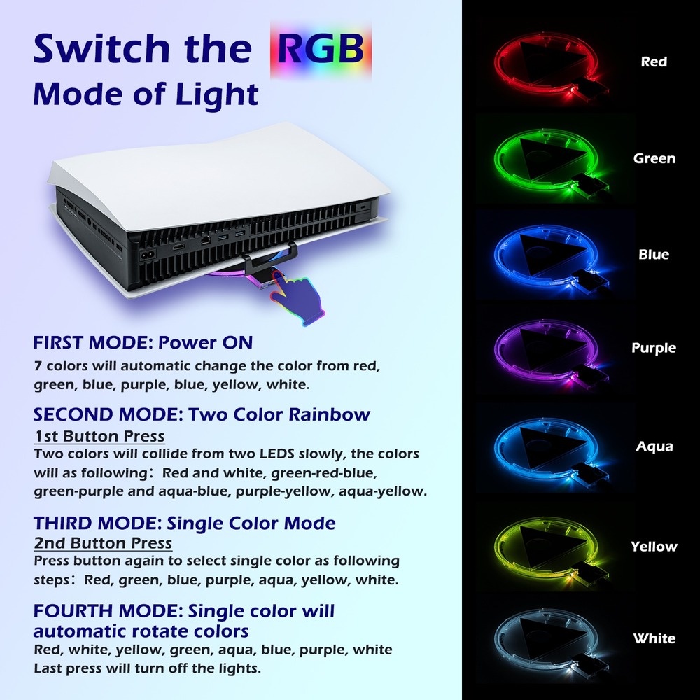 Đế Sạc Đứng Cho Playstation 5 PS5 RGB Với 4 Chế Độ Chiếu Sáng