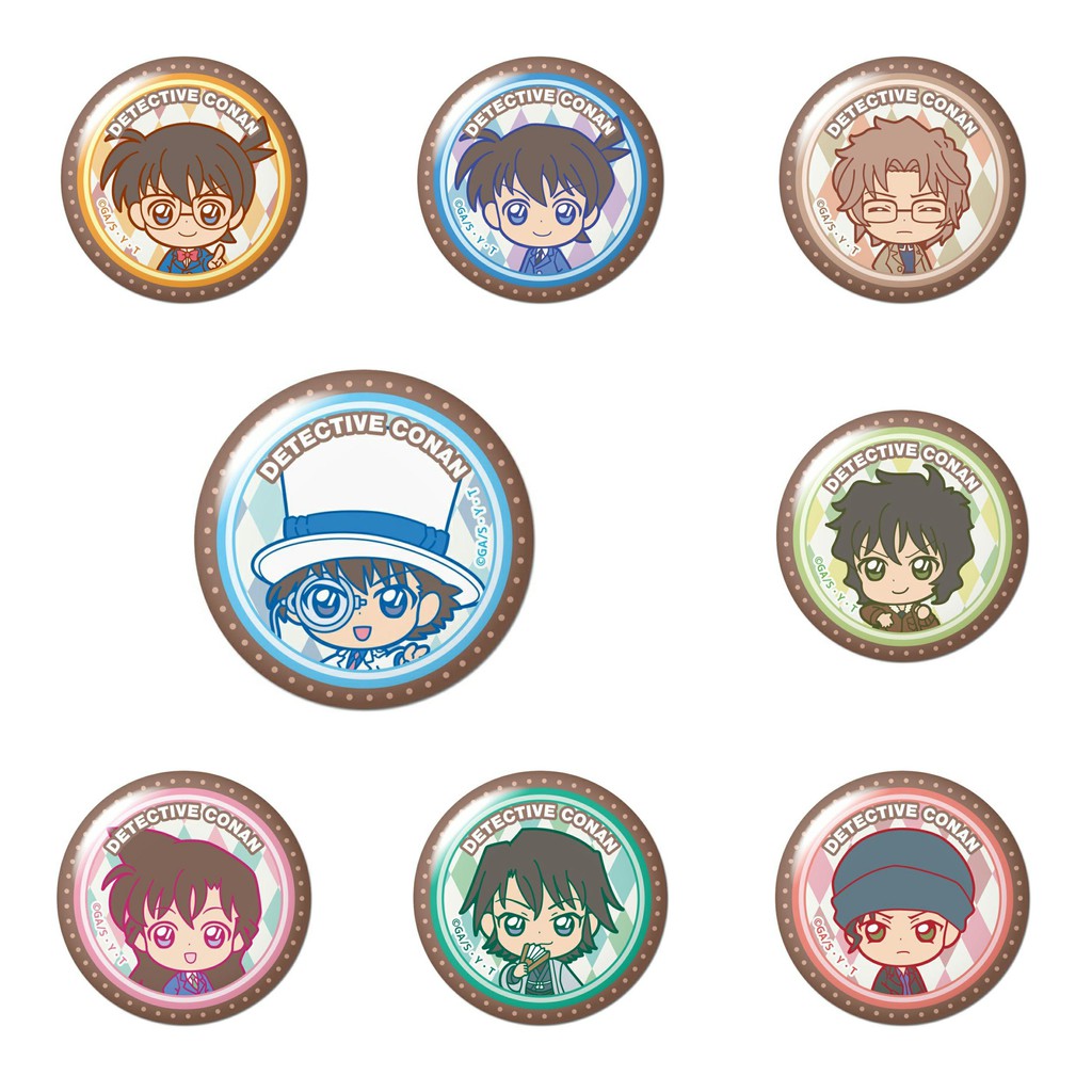 Combo 8 huy hiệu cài áo IN HÌNH Detective Conan Thám tử lừng danh anime chibi dễ thương tiện lợi m01