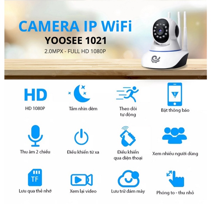 Combo Camera Yoosee 3 râu + Thẻ nhớ hãng 32Gb | 64Gb