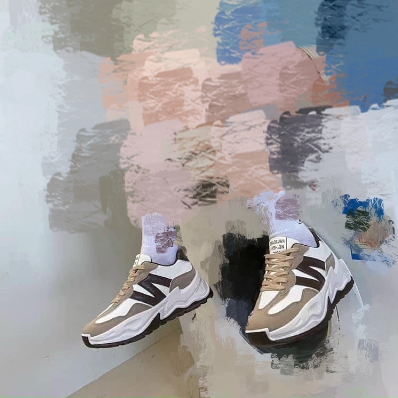 giày thể thao (sneaker nữ) phối 2 màu hình chữ N g175