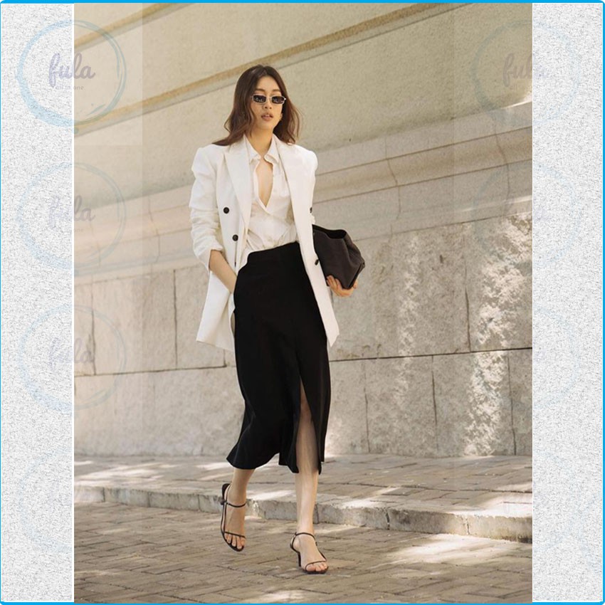 [CÓ VIDEO] Áo vest nữ Blazer , Áo blazer Bershka màu trắng kem xuất dư , xịn full tem mác chíp . Ful