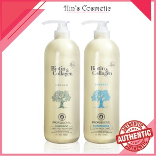 Bộ Dầu Gội Xả Biotin Trắng - Biotin Collagen Giảm Rụng Tóc Phục Hồi Khô Sơ Hư Tổn 1000ML Chính Hãng[anhtran68]