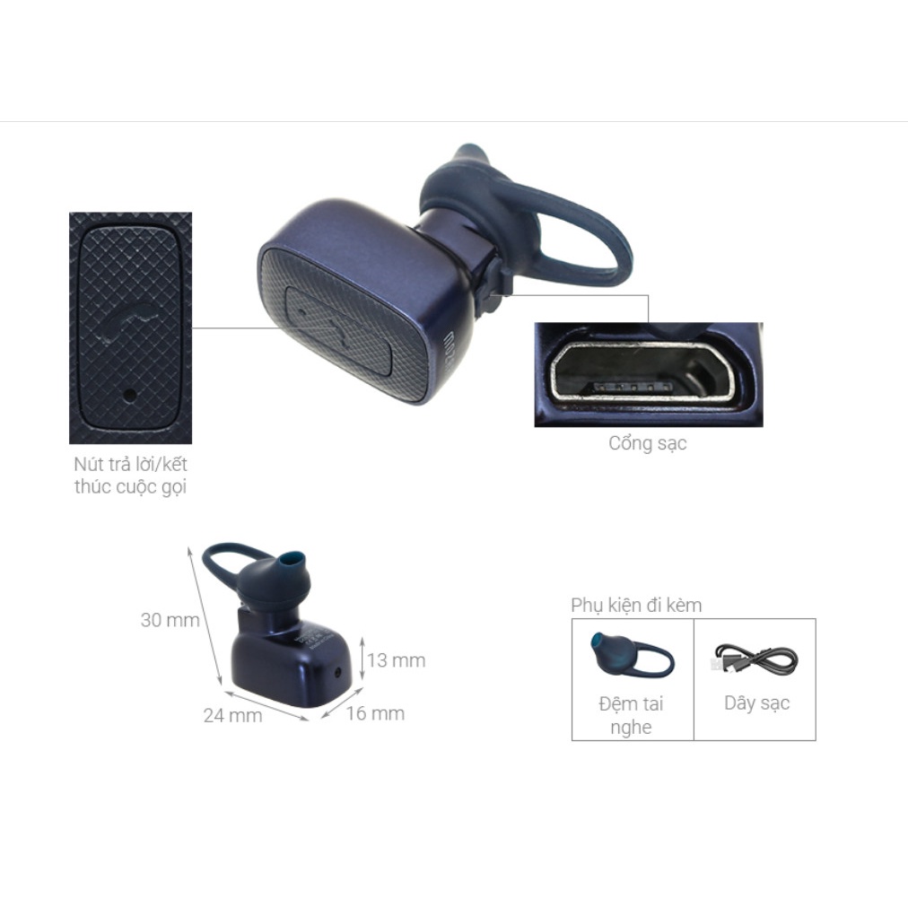 Tai nghe Bluetooth Mozard Q6C Xanh Navy