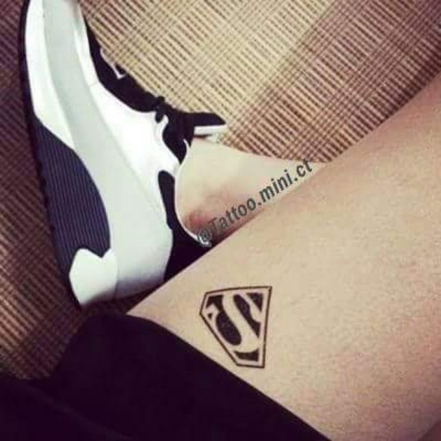 Hình xăm tatoo biểu tượng siêu nhân D27 . Xăm dán tatoo mini tạm thời, size &lt;10x6cm