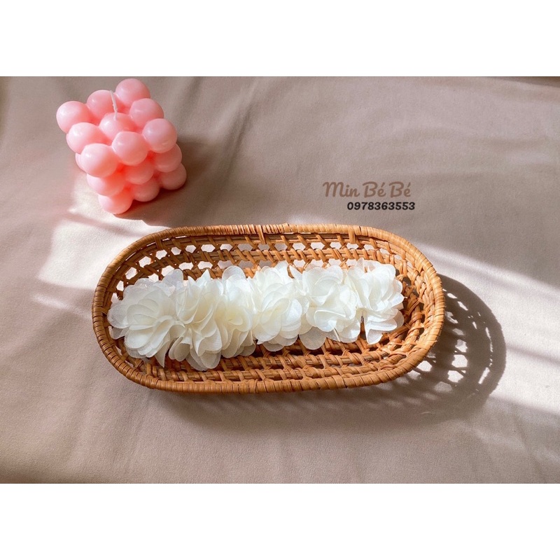 Băng đô, turban hoa voan cho bé gái