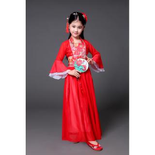 Bộ Hán Phục Truyền Thống Cổ Điển Dùng Biểu Diễn Nhảy Múa Sân Khấu Dành Cho Bé Gái