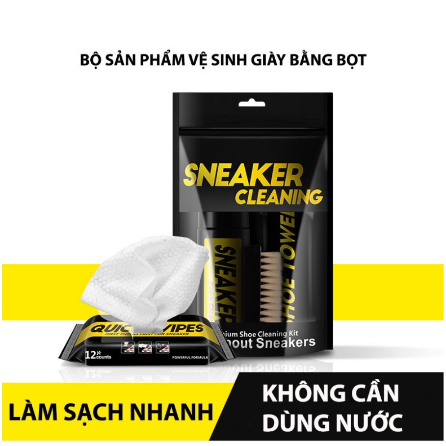 FreeShipCombo Bộ kit vệ sinh giày Sneaker Cleaning 150ml và xịt khử mùi Shoes Deodorant 100ml,vệ sinh vết ố ở giày dép