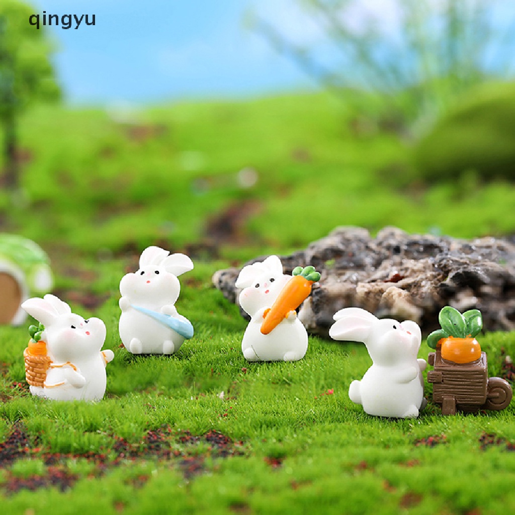 Qingyu Mô Hình Cà Rốt / Thỏ Bằng Nhựa resin Trang Trí Tiểu Cảnh / Vườn Nhà Bú