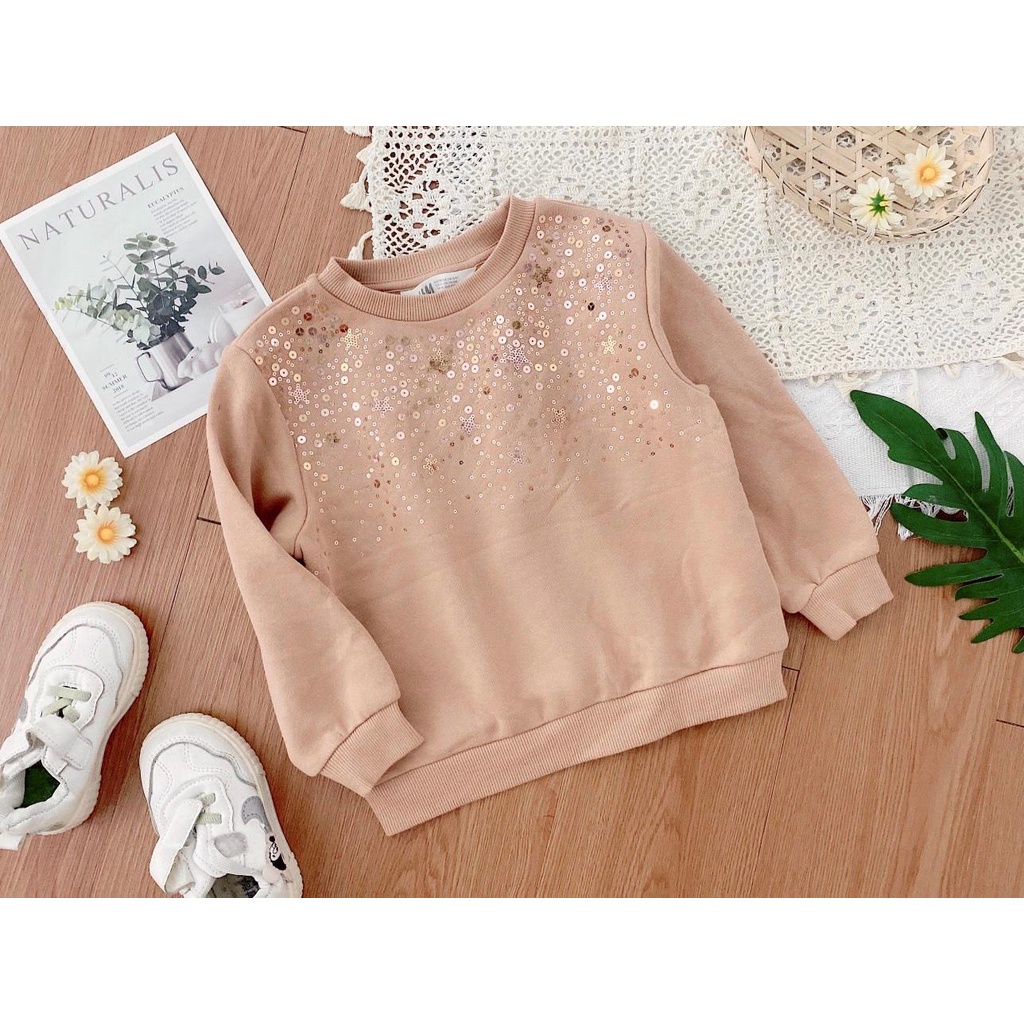 Áo nỉ bông sequin nâu H&M