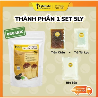 Set trà sữa tự pha 5 ly tại nhà, nguyên liệu nhập khẩu