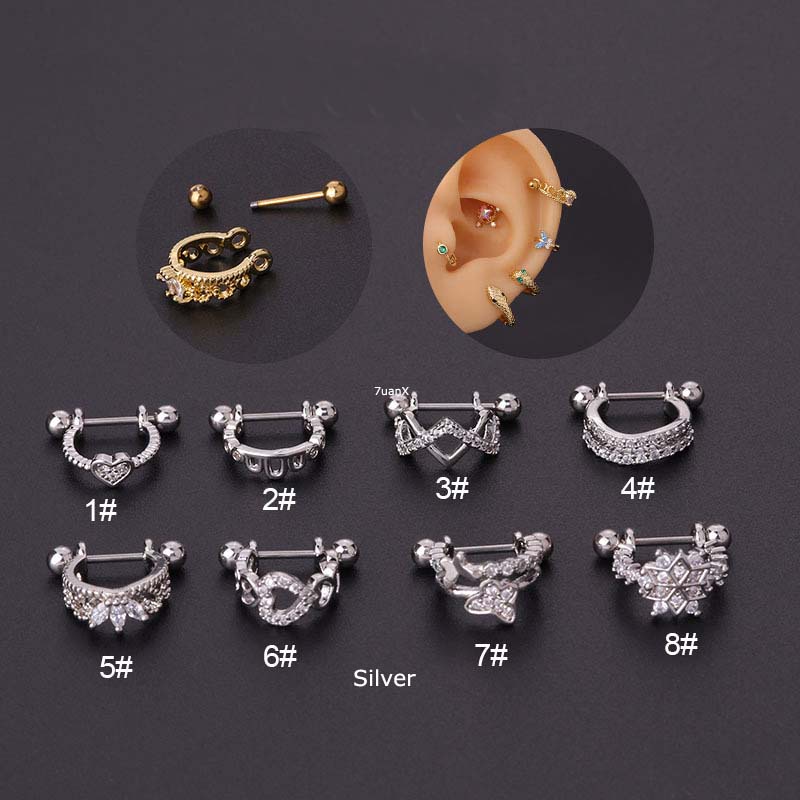 Khuyên xỏ tai dạng thanh tạ cá tính 20g