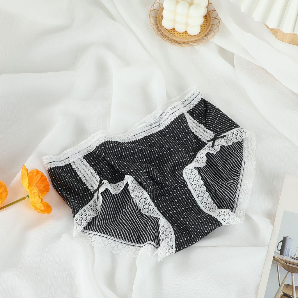 Quần lót nữ cotton Chunxuu chấm bi tông màu pastel kết hợp đường ren ngọt ngào nữ tính - QC35