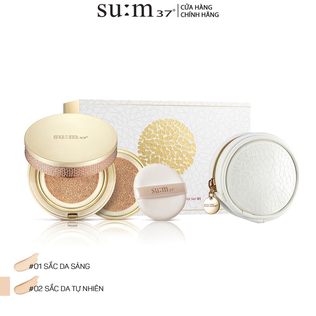[Tặng Ví da + thêm lõi refill 15g] Phấn nước chứa dưỡng chất nước thần Su:m37 Secret Essence Cushion 15g | BigBuy360 - bigbuy360.vn