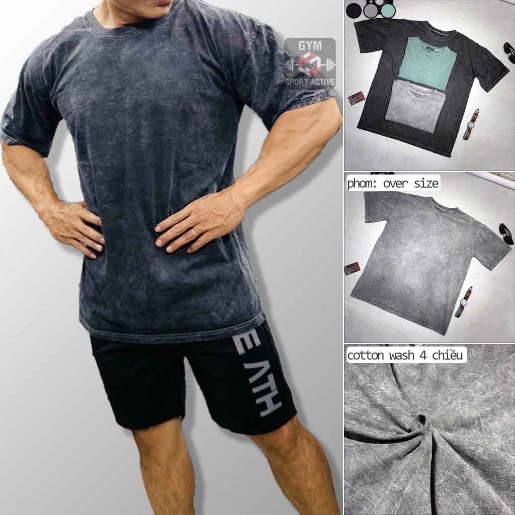 Áo thun wash over size tay lỡ phom rộng unisex thun cotton 4 chiều cao cấp t shirt wash ( ảnh video thực tế )
