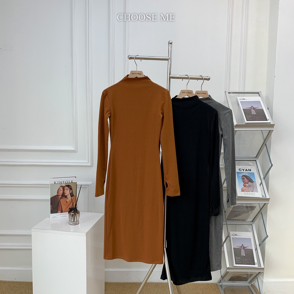 Váy Body Trơn Dài Tay, Váy Body Chất Liệu Thun Co Giãn, Đầm Dáng Ôm - Choose Me KLP | BigBuy360 - bigbuy360.vn