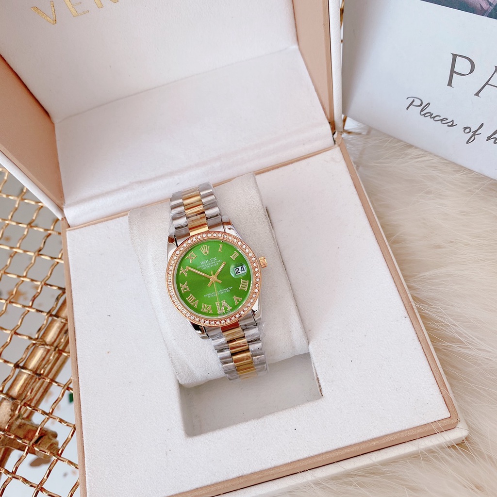 Đồng hồ nữ Rolex, dây thép không girm hàng full box, thẻ bảo hành 12 tháng - Dongho.rolex