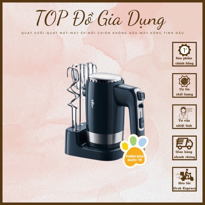 Máy đánh trứng cầm tay Bear  công suất mạnh mẽ 300W, 4 đầu khuấy inox 304, 10 cấp độ-Bảo hành 12 tháng