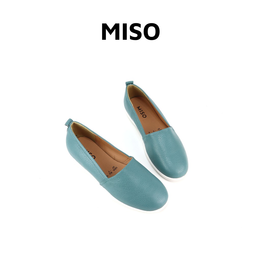 Giày slipon nữ thời trang đế bằng basic da thật êm mềm ôm chân đi làm đi chơi dạo phố du xuân MISO M038