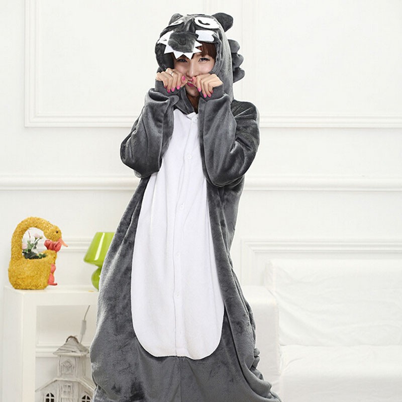 Áo ngủ liền quần hình sói Kigurumi cho nam &amp; nữ