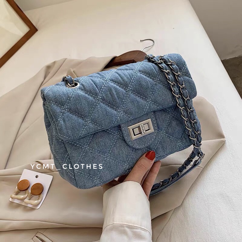Túi chéo đeo được nhiều kiểu Denim thiết kế Caro giống Triệu Lộ Tư