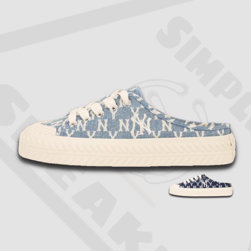 Giày MLB Mule Đạp Gót (Sục) nam nữ chính hãng MLB Mule Monogram Denim Hàn Quốc