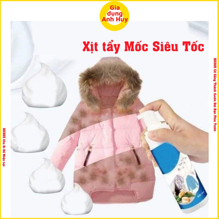 Xịt Tẩy mốc quần áo và vết bẩn trực tiếp cực sạch Siêu tốc lọ 200ml