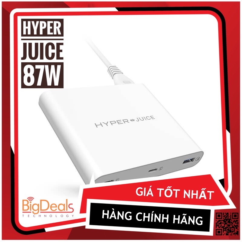 Sạc đa cổng Macbook Hyperjuice 87W Dual USB-C/USB A (HJPD87-2C2A) | BigDeals VN