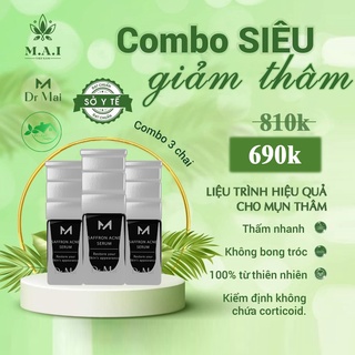 Combo 3 chai serum dr mai dành cho da mụn 6ml - dr mai mixsaffron giảm thâm & se khít lỗ chân lông