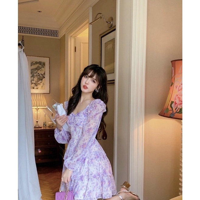 MẪU HOT-Đầm xòe voan hoa tầng phong cách ngọt ngào