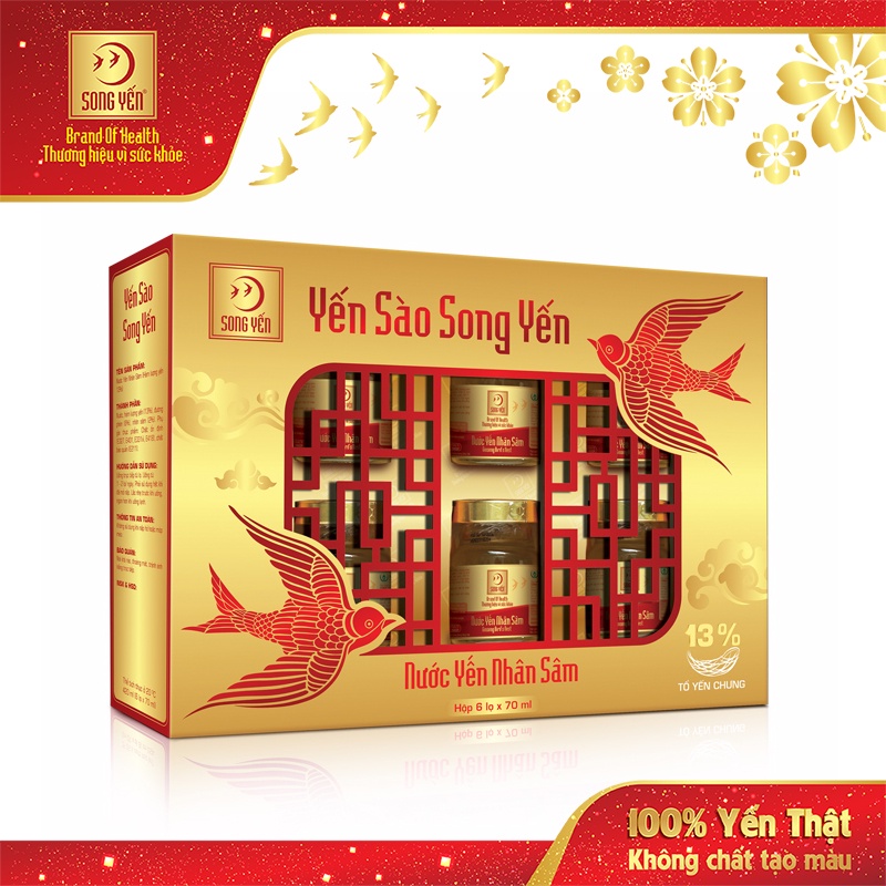 Combo 1 Lốc Nước Yến Nguyên Chất Song Yến + 1 Lốc Nước Yến Nhân Sâm Song Yến