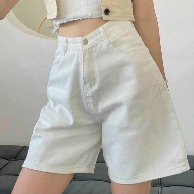Quần Short Ngố Kaki Nữ Lưng Cao, Ống Rộng Có Bigsize (KKN) ❕