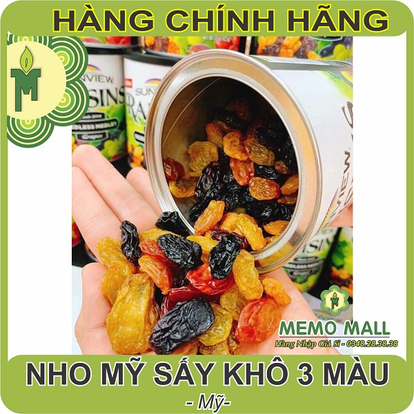 NHO MỸ SẤY KHÔ 3 MÀU SUNVIEW - Dẻo - Trái To - Ngon ngọt | BigBuy360 - bigbuy360.vn
