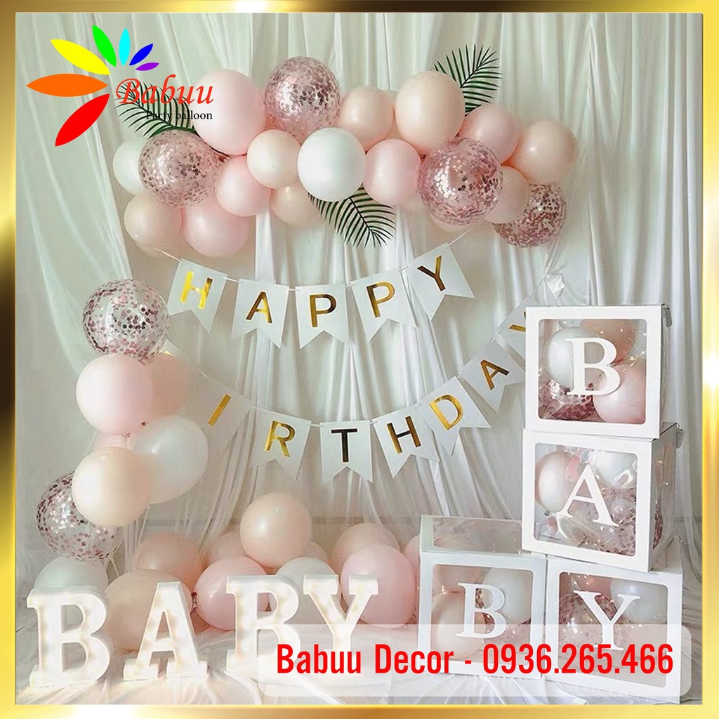 Set 4 hộp BABY trang trí sinh nhật