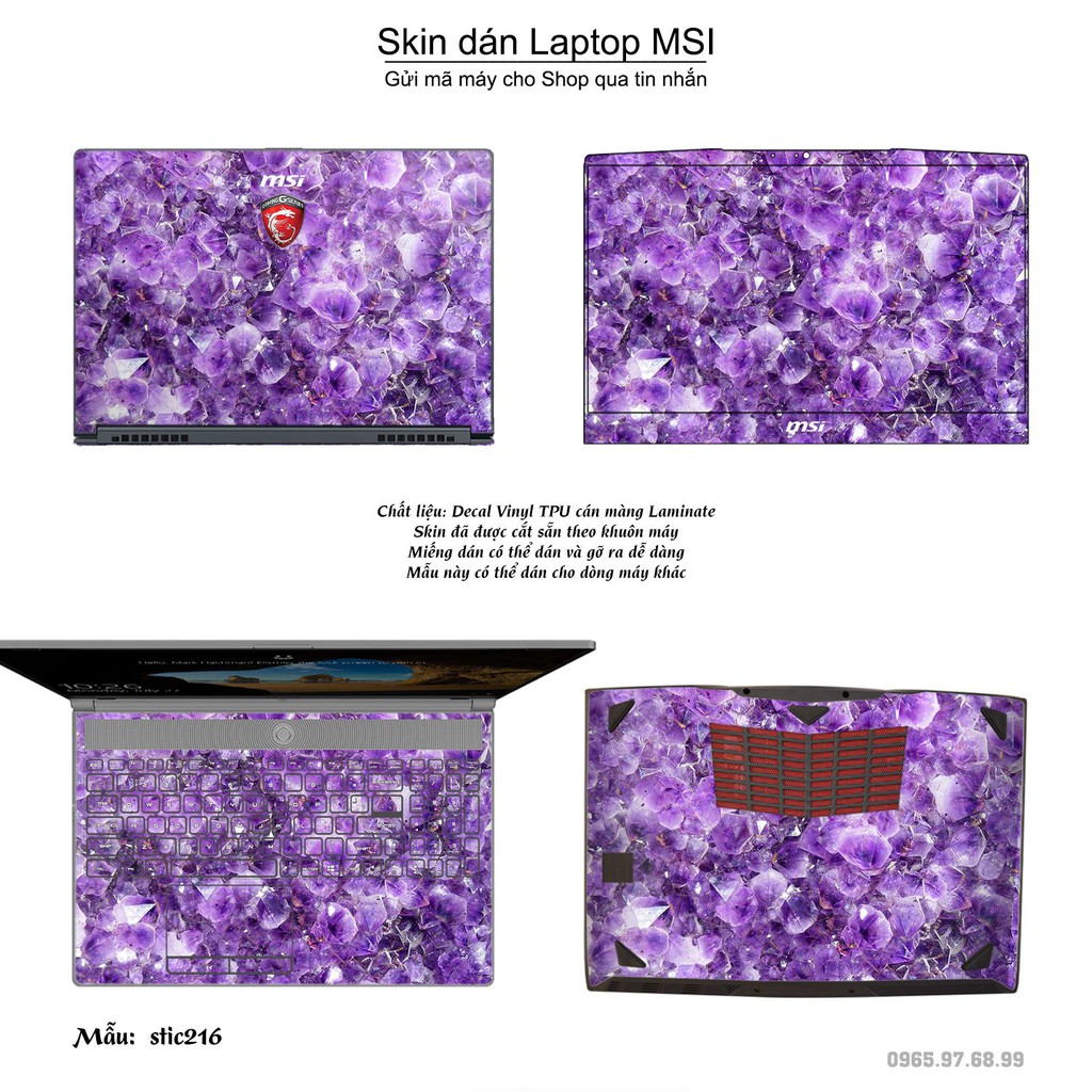 Skin dán Laptop MSI in hình Hoa văn sticker _nhiều mẫu 35 (inbox mã máy cho Shop)