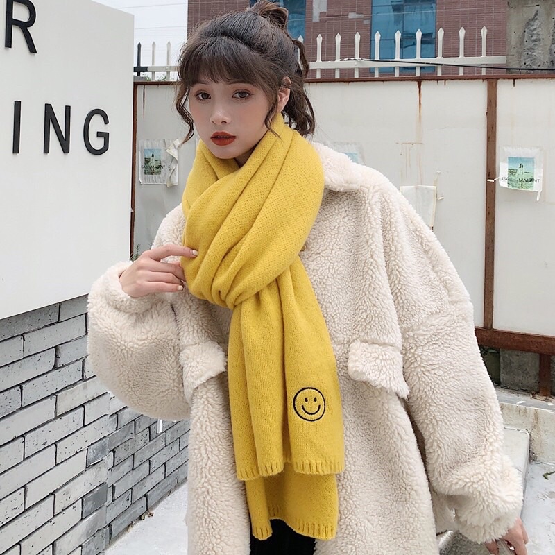 [ Mã LINHHTT01 giảm 10k] Khăn lên quàng cổ hình mặt cười phong cách Hàn Quốc - TinyShop