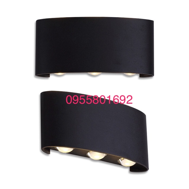 ĐÈN HẮT TƯỜNG HAI ĐẦU 6W MẦU ĐEN