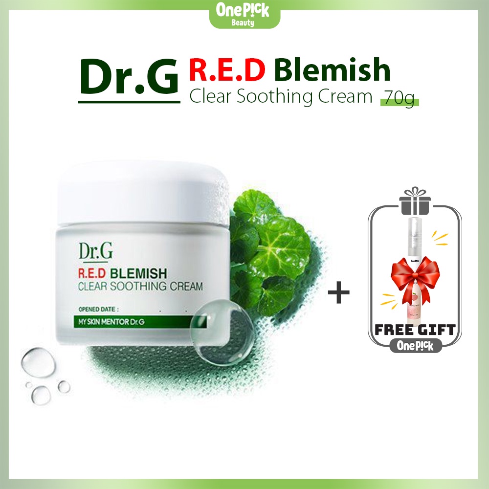 Kem dưỡng da Dr.G Red Blemish Clear Soothing Cream 70ml với chiết xuất rau má làm dịu da ửng đỏ và giảm mụn