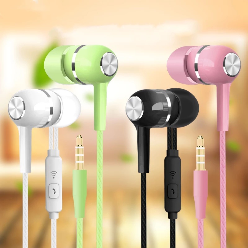 Portable wired sports headset with microphone