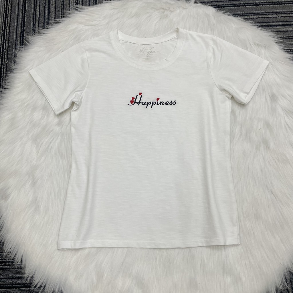 Áo thun phông nữ thời trang Eden tay ngắn cổ tròn thêu chữ thoáng mát thấm hút tốt freesize - AT098