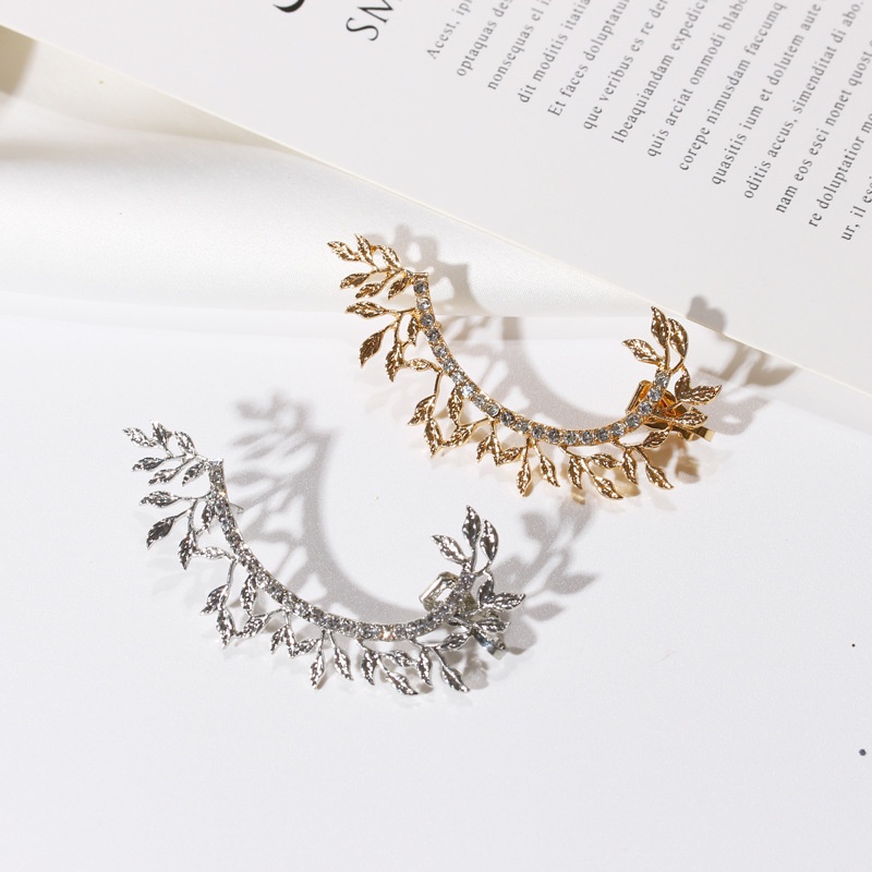 Exquisite Diamond Leaf Earrings for Women