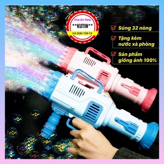 Súng bắn bong bóng - súng bắn bóng xà phòng loại lớn 32 nòng siêu ngầu cực cool