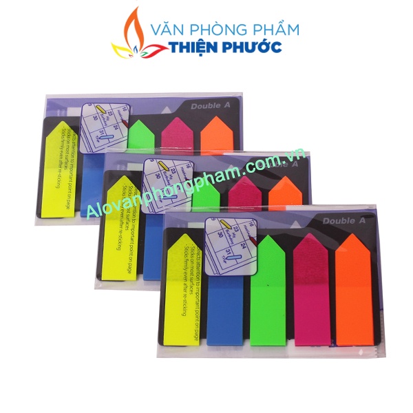 Giấy Note Double A ghi chú 5 màu nhựa - phân trang mũi tên THIỆN PHƯỚC
