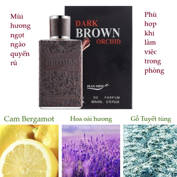 Nước hoa nam Jean Miss/Dark Brown Orchid/Dark Black Homme 80ml hàng nội địa Trung