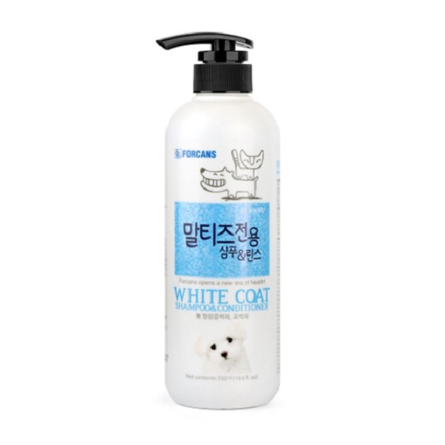 FORCANS Dầu tắm và xả cho chó mèo lông trắng 550ml - Petemo Pet Shop