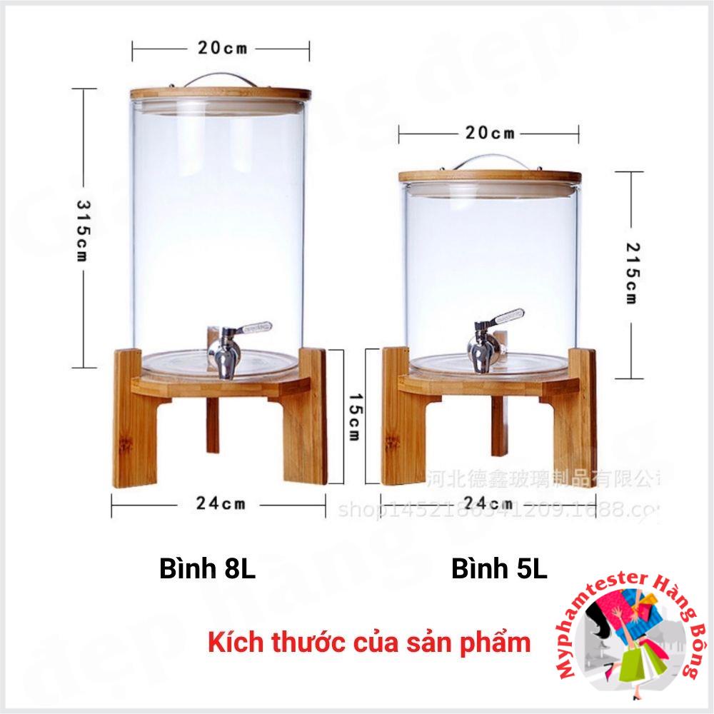 Bình đựng nước thuỷ tinh có vòi rót đồ gia dụng thông minh, tiện ích