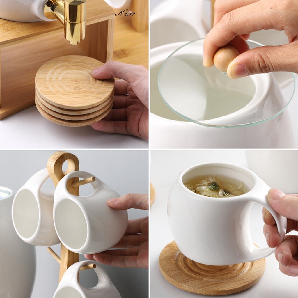 BỘ ẤM CHUM SỨ CAO CẤP + Tặng kèm kệ chống mối mọt, 6 muỗng sứ sang trọng,  bình dung tích lớn chịu được nhiệt cao