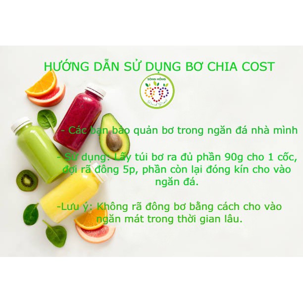Chỉ ship HÀ NÔI _ Bơ cấp đông chia COST sẵn cho quán cafe, sinh tố
