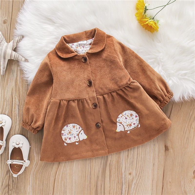 Áo khoác tay dài thêu họa tiết dễ thương phong cách mùa hè thời trang cho bé gái