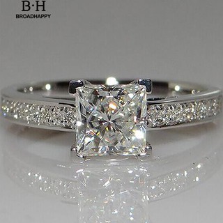 Nhẫn mặt vuông đính đá thời trang cho nữ